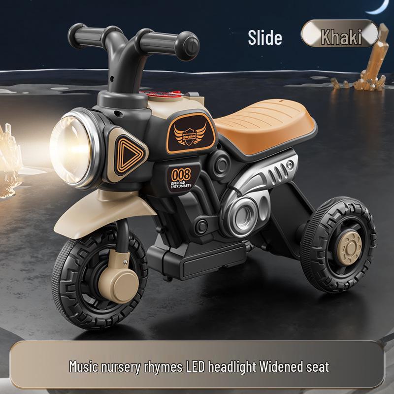 Детский электрический трехколесный велосипед с перезаряжаемым мотором и функцией скольжения – развивающая игрушка для мальчиков и девочек