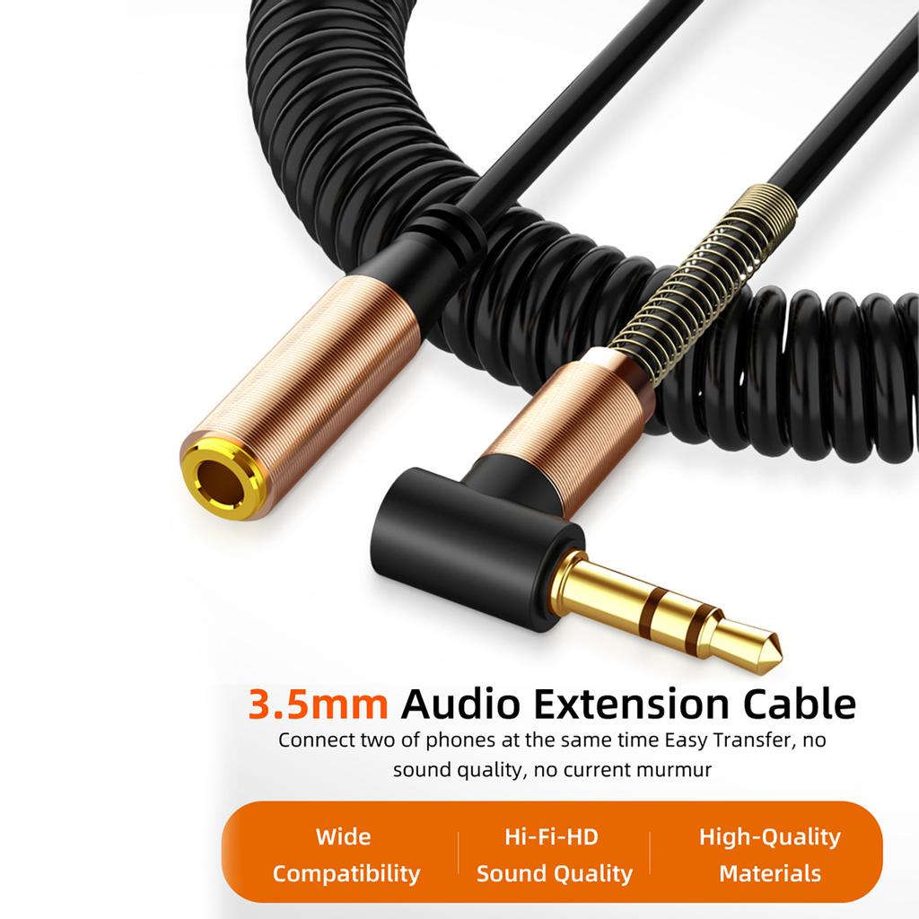 Спиральный удлинительный кабель Sagit 3,5 мм, угол 90 градусов, прямой угол, 3,5 мм, между мужчинами и женщинами