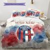 Custom Name,Bologna FC Pattern Bedding Home Decoration Birthday Gift ( 1 duvet cover + 2 pillowcase, without core),fan merchandise.