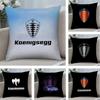 Чехол на подушку с логотипом роскошного автомобиля K-Koenigsegg, плюшевая ткань, мягкий, двусторонний принт, для дивана, теплая, для дома, подарок ребенку, наволочка