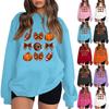 Women's Round Neck Long Sleeve Pullover Halloween Printed Top Sweatshirt