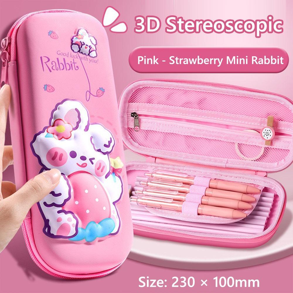 Large Capacity Pencil Case Drop Resistant Capybara/Panda/Astronaut Stationery Box Waterproof Multi-functional