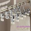 5/10PCS Multifunctional Clothespin Hanger Clothes Hook Buckle Metal Stainless Steel Hat Skirt Trouser Clip Clothing Wardrobe Storage