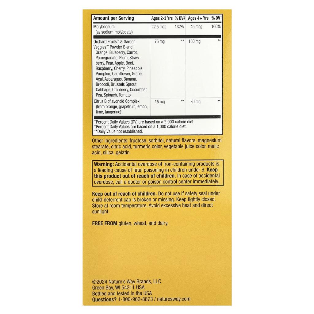 Nature's Way Alive!® Kids, Chewable Multivitamin, Ages 2+, Orange & Berry Flavor, 120 Chewable Tablets