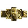 Ganesha Remover of Obstacles Hindu God 5 Piece Five Panel Wall Canvas Print Modern Art Poster Picture Home Decor Gift For Him For Her