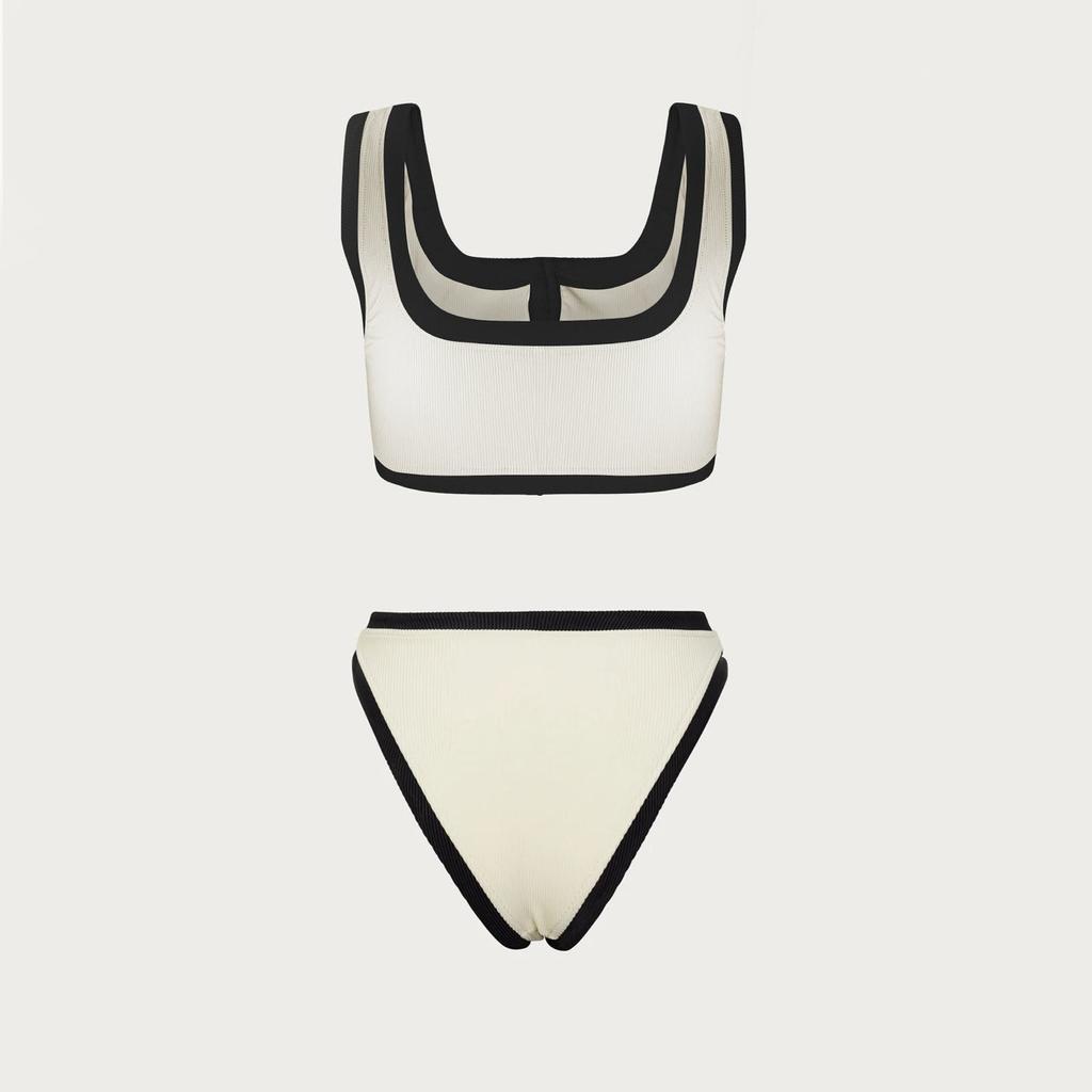 2025 Women's Bikini Color Block Sexy Swimsuit Swimwear Summer Vacation Beachwear Luxury Bath Suits Tankini Holiday Dress