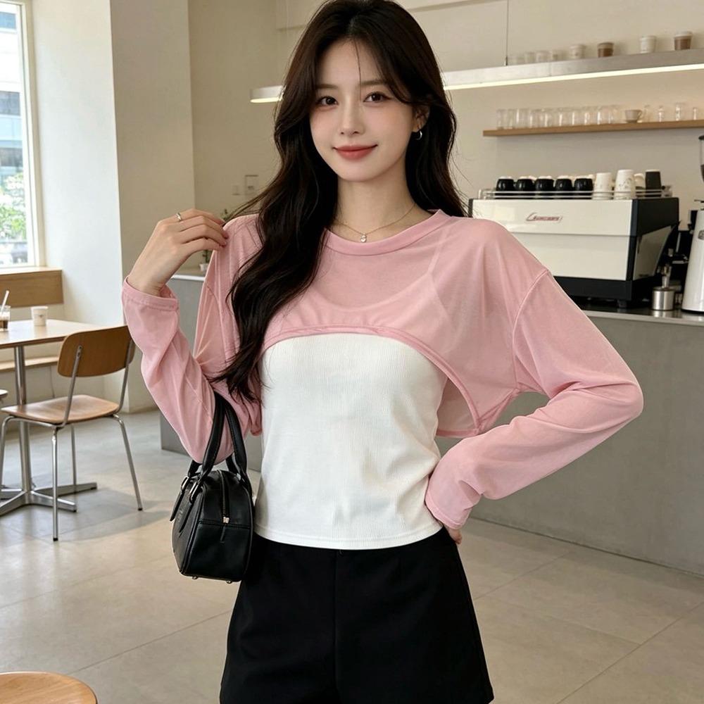 Casual Sun Protection Cover Up Mesh Chiffon Layering Top Stretchy Arm Sleeve Cover Sports