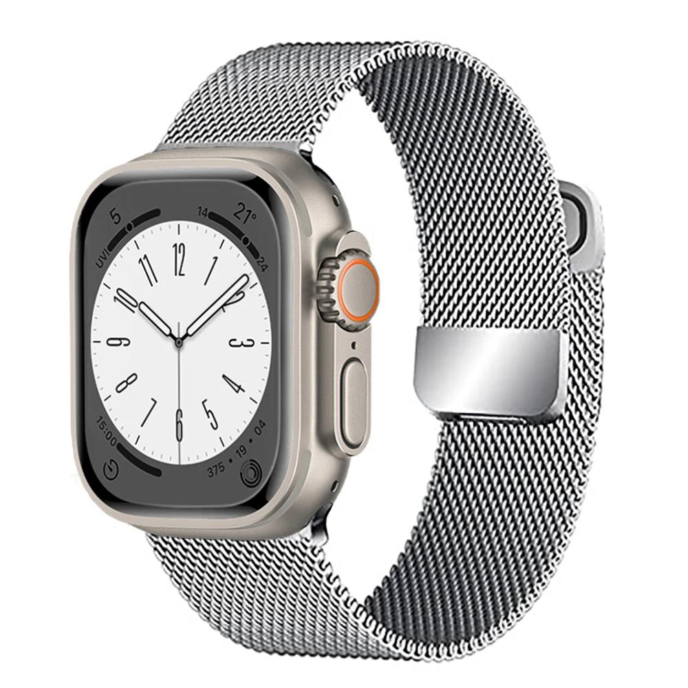 Миланский ремешок для Apple Watch Ultra Ремешок 49 мм 46 мм 45 мм 44 мм 42 мм 41 40 мм Браслет iWatch Серии 11 10 Ultra 9 8 7 6 5 SE Ремешок
