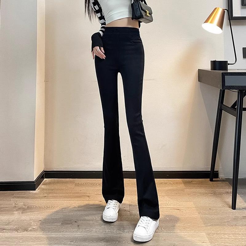 Женские летние облегающие эластичные расклешенные брюки 2024 - Повседневные длинные брюки длиной девять точек для весны и осени