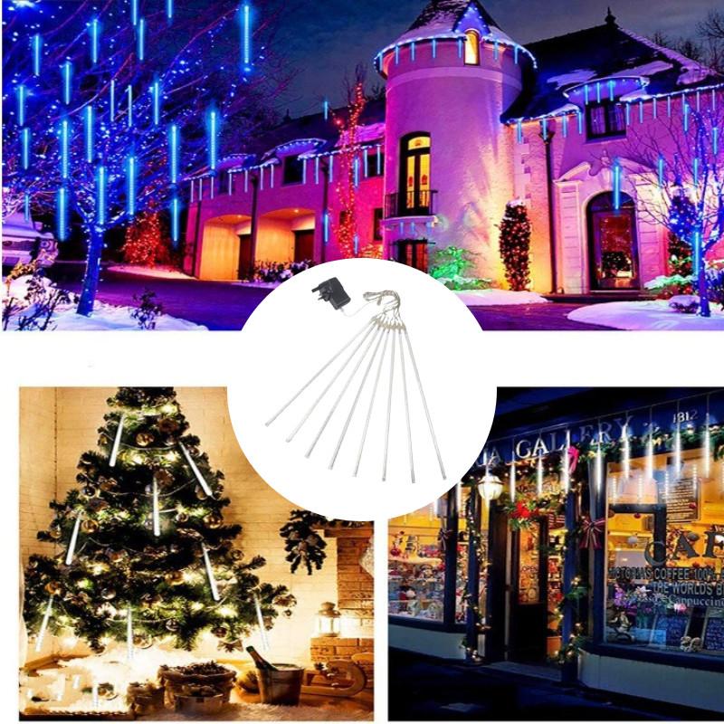 Светодиодные гирлянды-шторы "Звездный дождь" с водонепроницаемым дизайном для Рождества и сезонных мероприятий