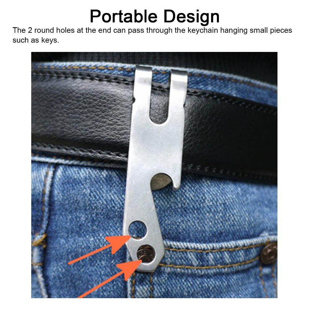 With Rubber Ring Money Pocket Clip Double-Sided Belt Clip Durable Suspension Belt Clip Camping
