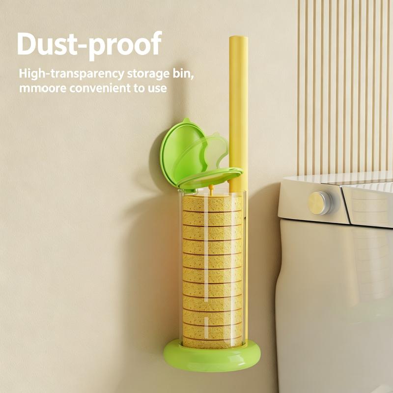 Disposable Toilet Brush Kit with Removable Heads for Bathroom Germ-Free and Efficient Strain-Free Cleaning