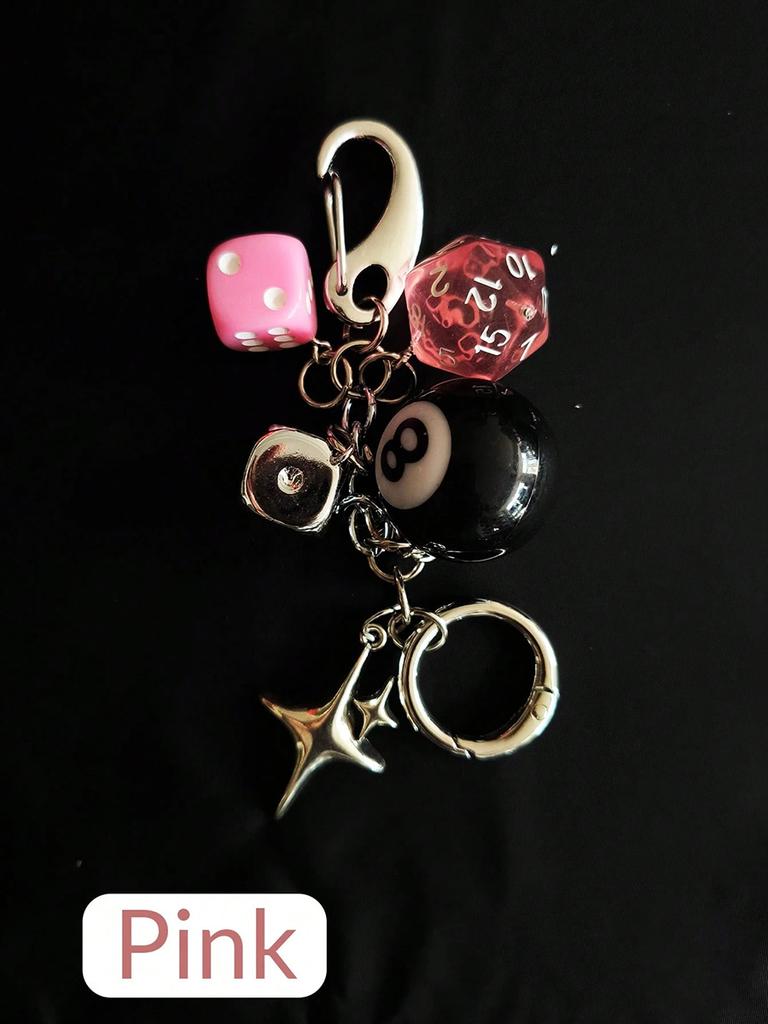 Star Dice Black Eight Ball Pendant Bag Pendant Handmade Diy Pendant Ornaments Suitable for Car Keychain Decorations Cool Style