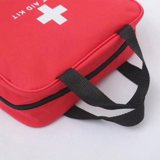 First Aid Storage Bag Zipper Closure Portable Mesh Pockets Emergency Bag with Handles for Home Office Travel
