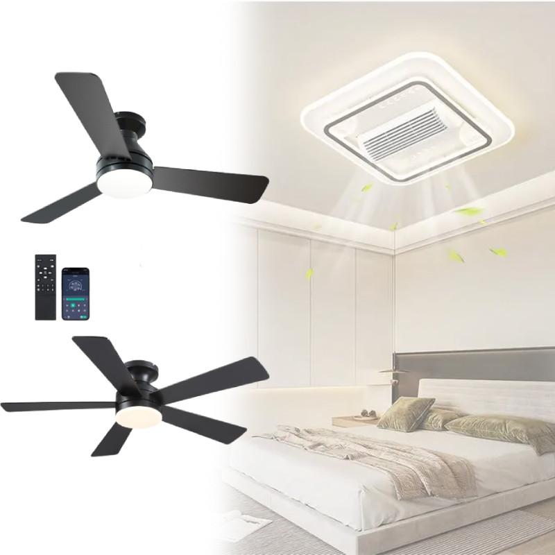 Потолочный вентилятор с подсветкой, бесшумная работа, товары для детской, дома, спальни, гостиной