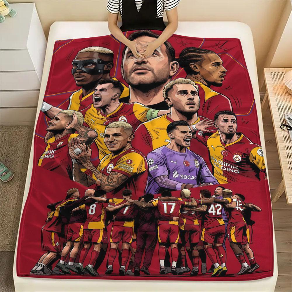 Фланелевое одеяло с принтом игроков Galatasaray SK, мягкий плед для спальни, дивана, стирающийся, сувенир для фаната, отличный подарок.