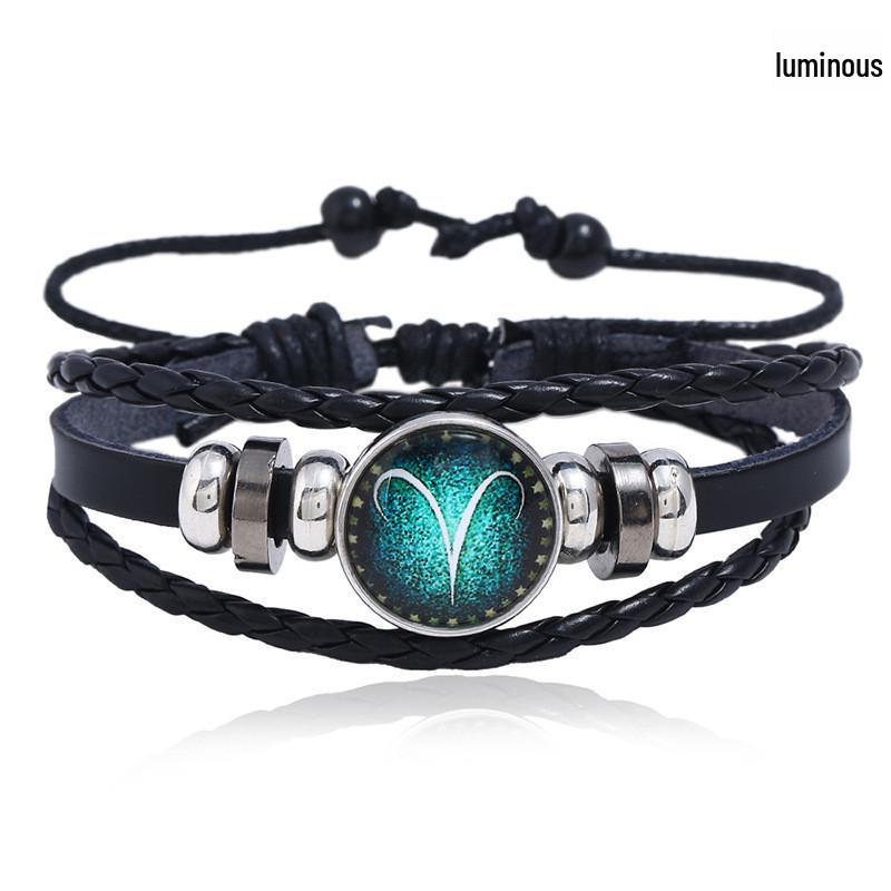 Кожаные браслеты со знаком зодиака - европейские и американские многослойные парные браслеты своими руками