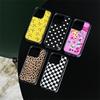 Чехол для телефона Wildflower 3D с принтом леопарда в горошек Для iPhone 16 15 14 Plus 12 13 14 15pro 17pro WF Милый клетчатый чехол с мультяшной едой