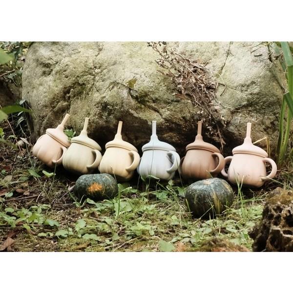 TGM Infant Platinum Силиконовая баночка с тыквой и соломенной чашкой 200 мл, бежевый, 1 шт.