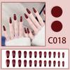 24 Pieces Long Solid Color Red Whitening Temperament Manicure, Advanced Sense of Style, Students and Pregnant Women Can Use