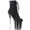 Sexy Women Bright Patent Leather Low Boots High Heel 20cm Stiletto Round Toe Boots Pole Dancing Shoes