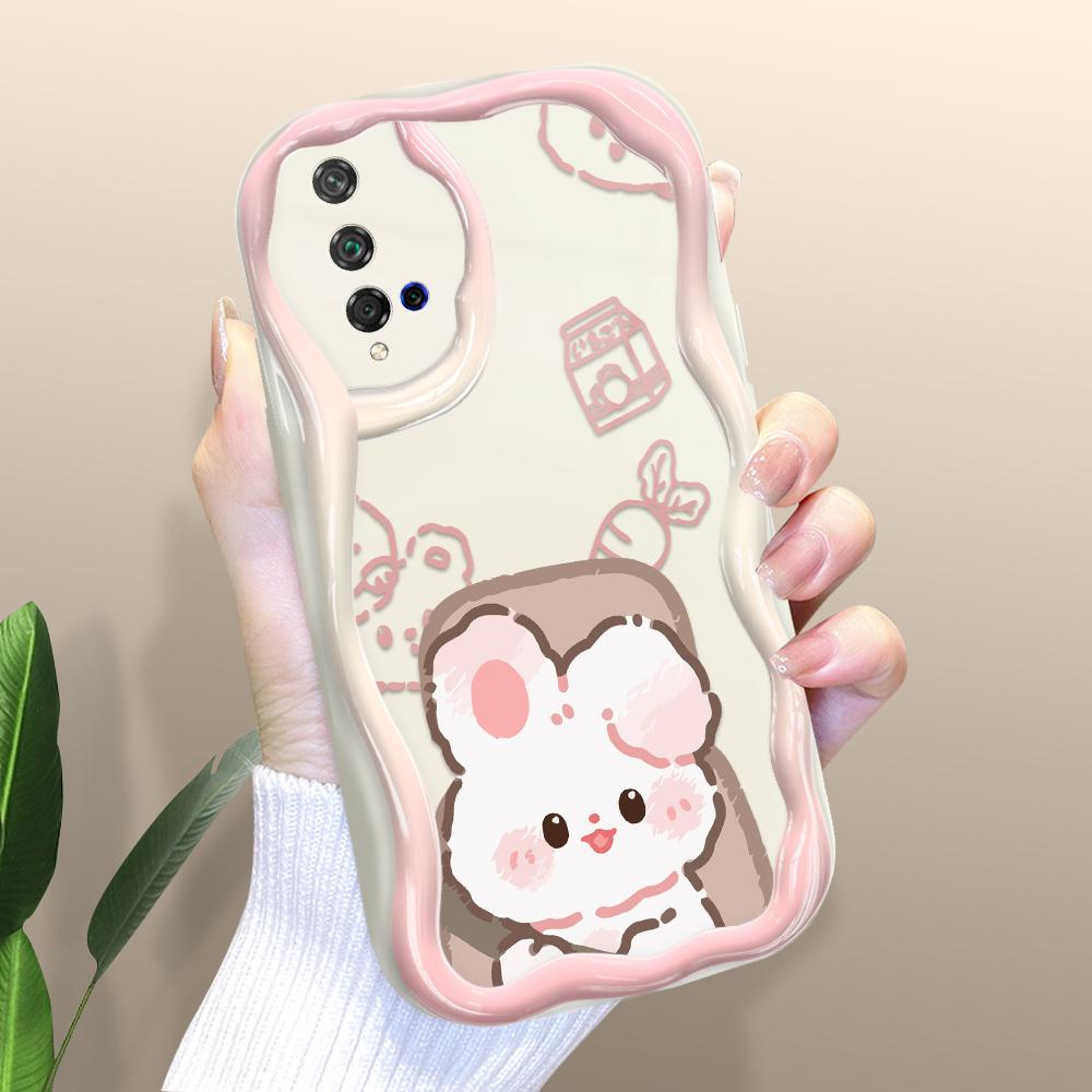 Cute Cartoon Pattern Cream Texture Casing Wavy Edge Soft Silicone Cover Phone Case for Huawei Honor Infinix Tecno iPhone