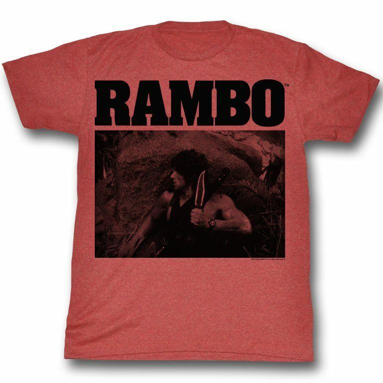 Rambo Marine Red Heather Adult T-Shirt Mens Womens Tees Top