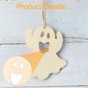 20Pcs Wooden Ghost Decorations Pendants Halloween Wood Chips DIY Drawing Creative Holidays