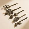Vintage Bronze Leaf Hair Clip - Forest Feather Design
