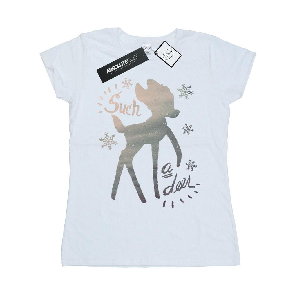 Disney Womens/Ladies Bambi Winter Deer Cotton T-Shirt