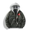 Men's Winter Fleece Thickened Pilot Hooded Baseball Cotton Jacket Removable Hat Tooling Jacket