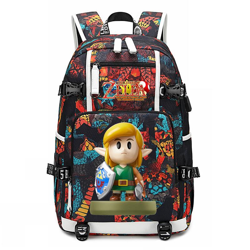 Рюкзак с принтом Zelda Zelda, наружный USB-порт, большая вместимость, дорожный рюкзак
