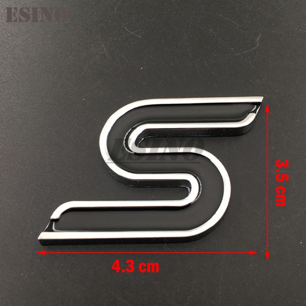 3D S Car Front Grill Zinc Alloy Badge Emblem For Car Body Accessories Car Styling Badge Decal for Ford Focus Fiesta Edge