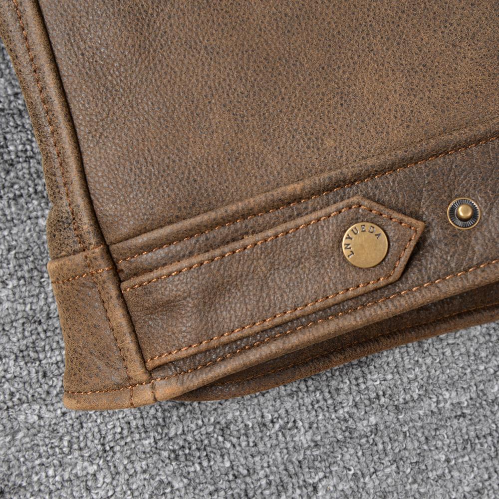 Классическая мужская кожаная куртка из натуральной коровьей кожи, коричневая, без покрытия, в стиле 1930-х годов, мягкая, прилегающего силуэта, мужское пальто из натуральной коровьей кожи, осень