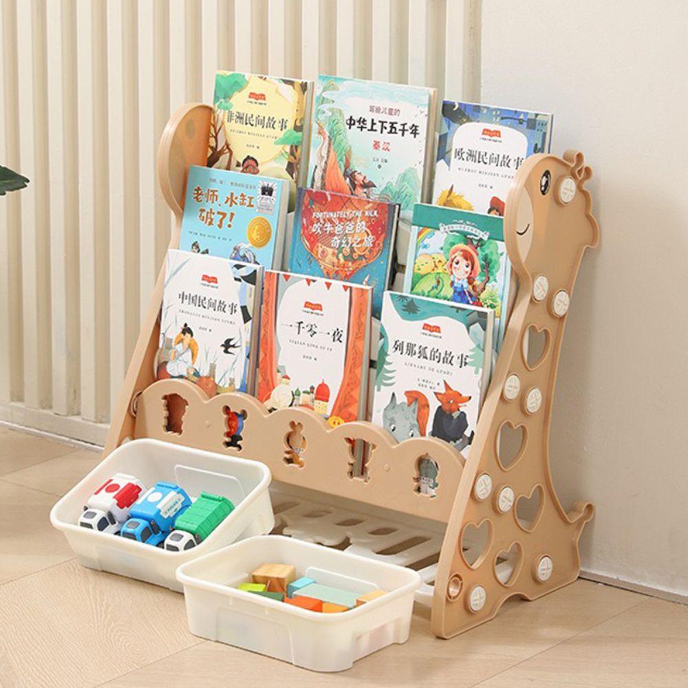Adjustable Shelves Foldable Bookcase Large Capacity Toy Book Storage Cabinet Kindergarten