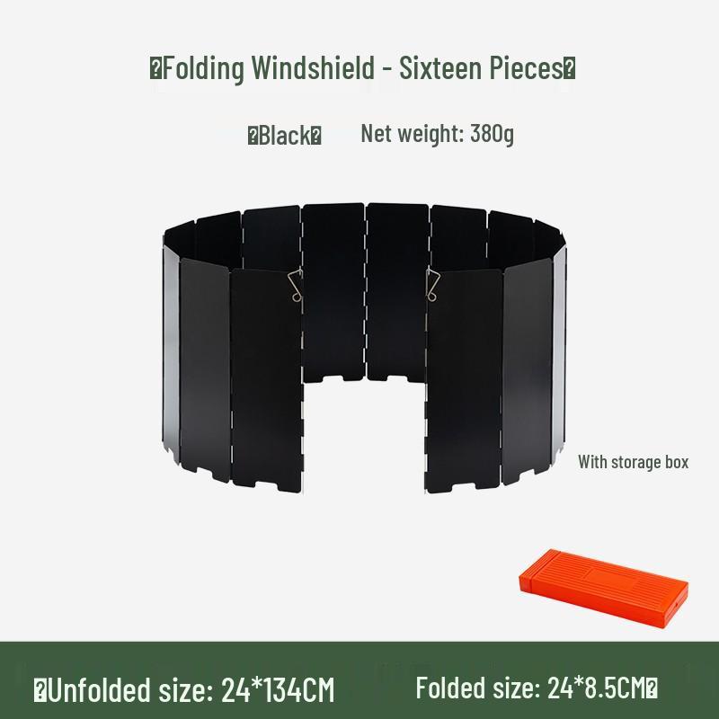 Портативная трехсекционная походная плита с ветрозащитой - Большой концентратор тепла