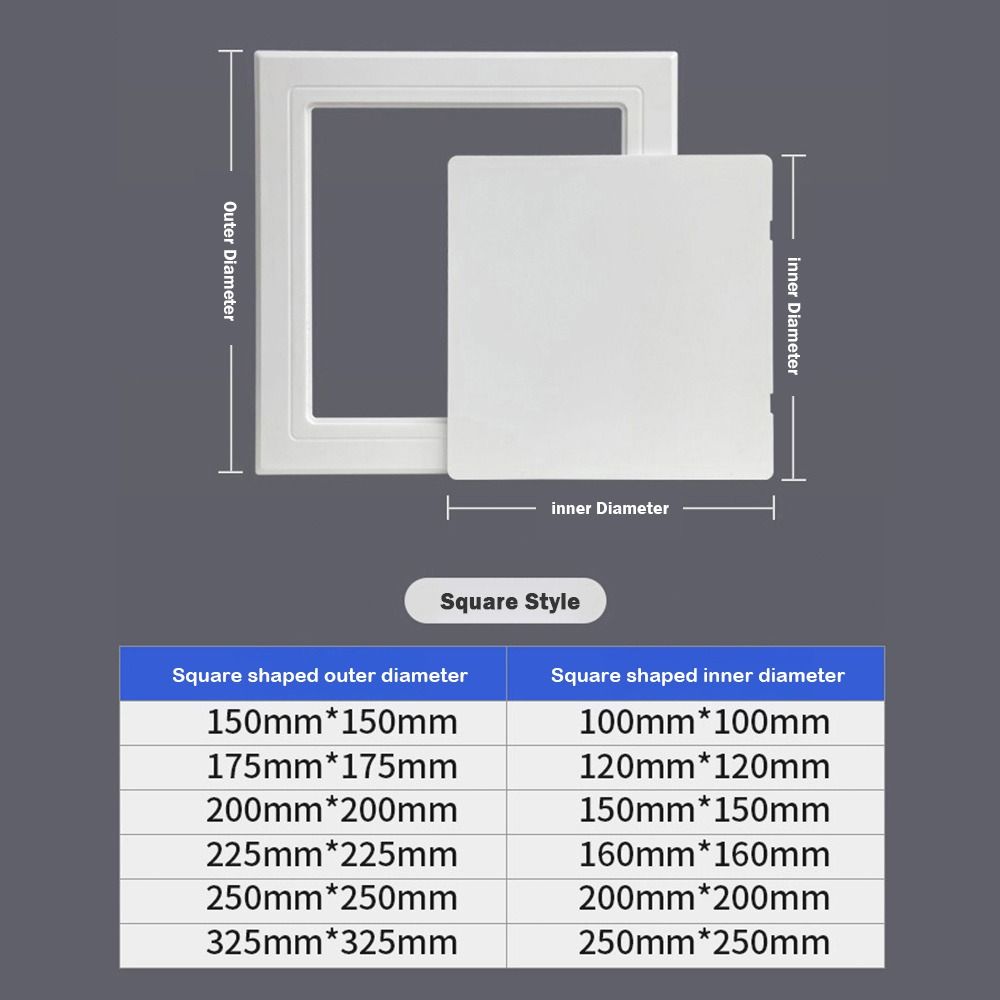 Inspection Port Self-adhesive Access Panel Door White Plastic Inspection Hole Removable Hinged Access Hatch Doors Wall Ceiling