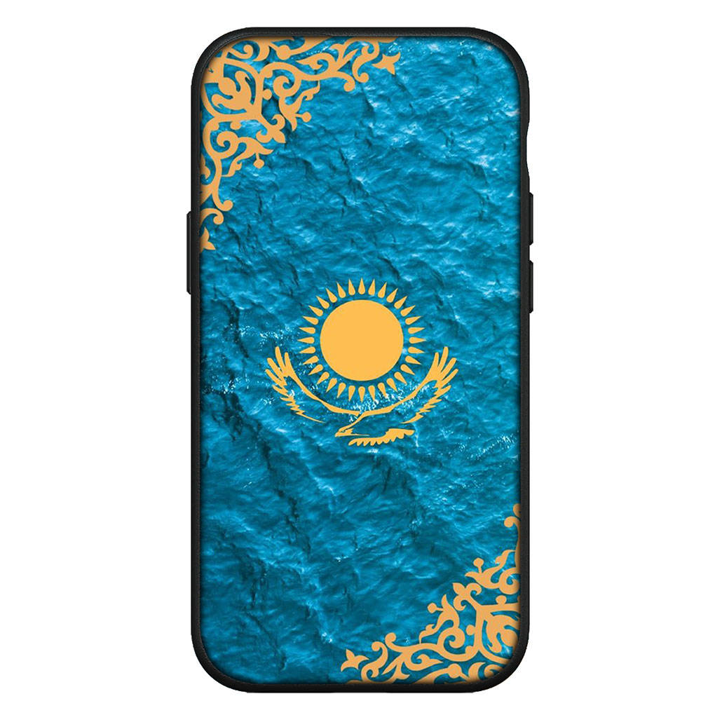 Чехол для iPhone 16 15 Xiaomi Redmi Note 14 13 12 11 Pro Max X 8 9 16e Samsung Galaxy S25 S24 S23 Moto G54 OPPO Huawei Казахстан Флаг Карта Чехол для телефона