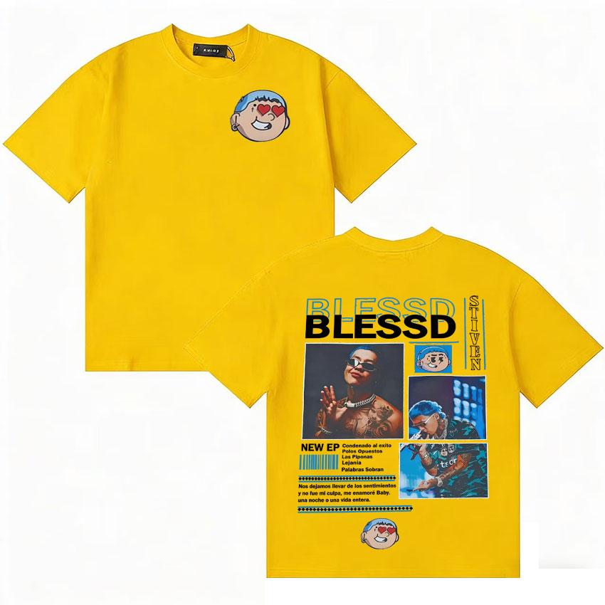Rapper Blessd Sisabe Album Tour 2025 T Shirts Unisexs Women Hip Hop T Shirt Summer ONeck Oversized Tee Shirt Streetwear Teenagers
