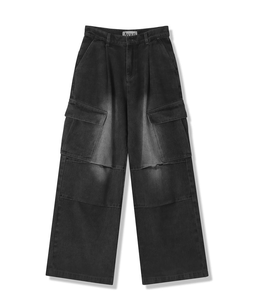 AVANDRESS Side Big Cargo Pants Cotton Black (B Type)