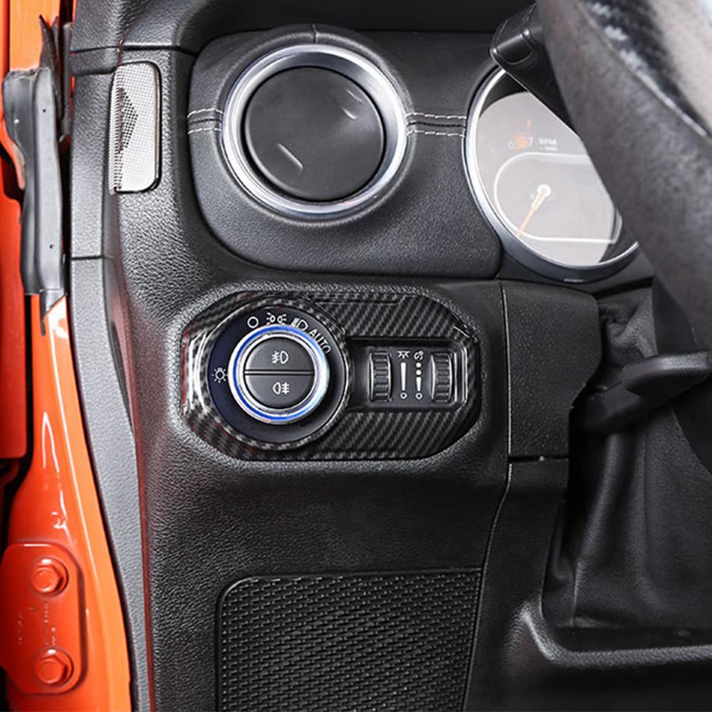 Car Headlight Switch Button Decoration Cover Stickers for Jeep Wrangler JL Gladiator JT 2018-2023 Interior Mouldings