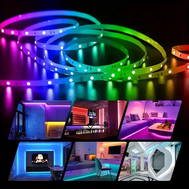 Умная Bluetooth LED 5050RGB самоклеящаяся световая лента с дистанционным управлением для создания красочной атмосферы