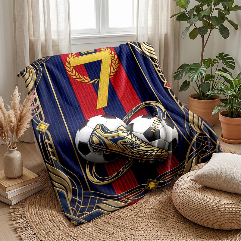 Neon Soccer Kingdom Theme blanket Lightweight Warm Flannel Blanket Decorative Throw Blanket for Home Decoration