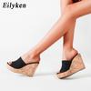 Fashion Eilyken 2025 New Summer Casual Cozy Platform Wedges Heels Slippers Ladies Fashion Open Toe Roman Women's Sandals Shoe Size 36-43