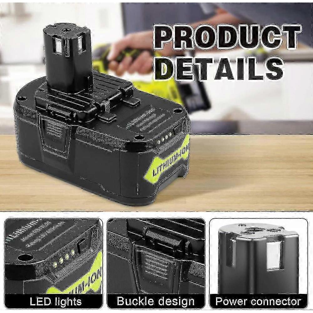Applies to 2024 18V 6.0Ah P108 Battery Replacement for Ryobi 18 Volt Battery Lithium P102 P103 P104 P105 P107 P109 P122,Battery for Ryobi ONE+ Cordles