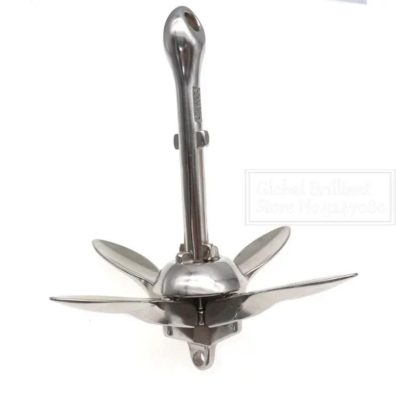 6 кг полированная поверхность из нержавеющей стали якорь для лодки складной якорь для каяка аксессуары для морской лодки яхты