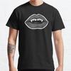 Men Fashion Casual Short Sleeves Vampire Lips Black Tees Classic Oversized T-shirts