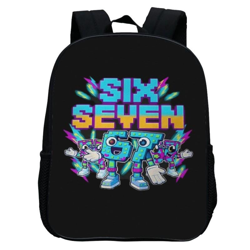 Школьная сумка в детский сад 67 Six Seven с принтом, мультяшный 12-дюймовый рюкзак, повседневный и легкий