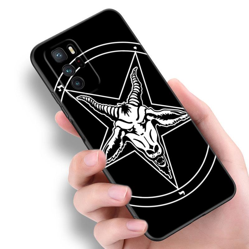 Pentagram 666 Demonic Satanic Black Silicone Phone Case For Xiaomi POCO X3 X4 NFC F5 M3 M4 M6 X5 X6 Pro F3 F4 GT 5G C55 C65 M5