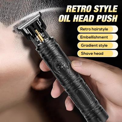 Черная бритва Bodhisattva, машинка для стрижки волос, поддерживает зарядку TYPE-C и позволяет брать ее с собой в дорогу.